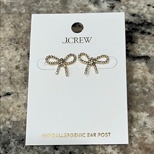 J. Crew Gold Bow Earrings